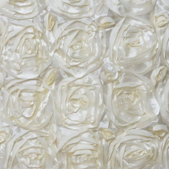 16" Ivory Satin Rosette Chiavari Chair Caps, 300 Chair Back Covers - Picture 2 of 3